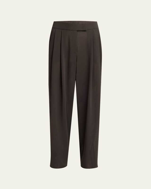 Pleated Layered Gauze Trousers